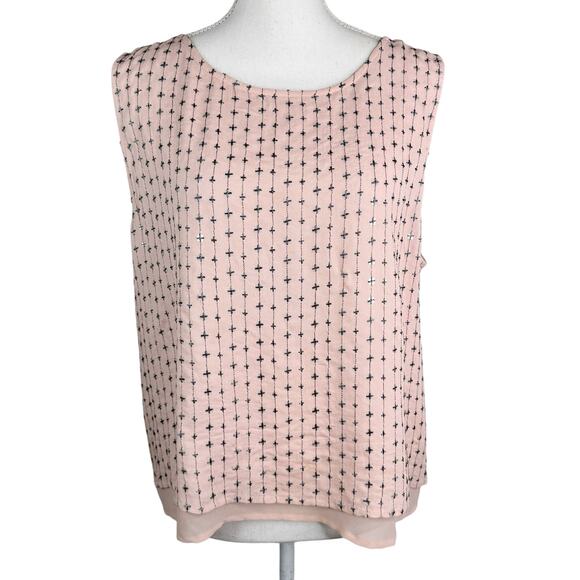 Vintage Y2K Lucky Brand Sequin Metallic Sleeveless Top Tank Blush Pink L - Picture 1 of 7